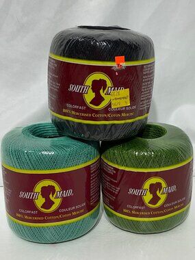 South Maid Bundle of 3 Crochet Thread 100% Mercerized Cotton NWT Unopened